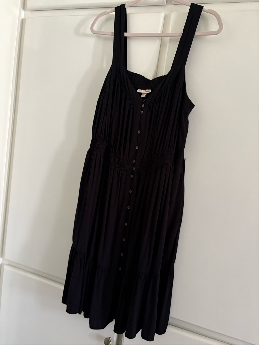 Knox Rose Black Sleeveless Button-Front Sundress